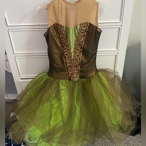green and gold tutu ballet dress dance costume